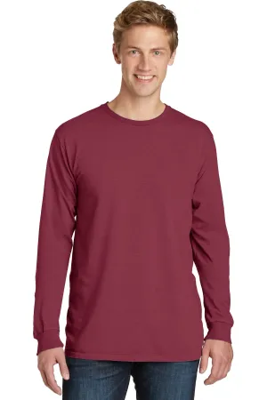 Port & Company Beach Wash Garment-Dyed Long Sleeve Tee PC099LS Merlot
