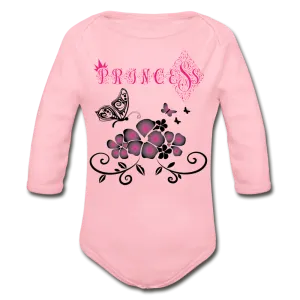 Princess Black Long Sleeve Baby Bodysuit