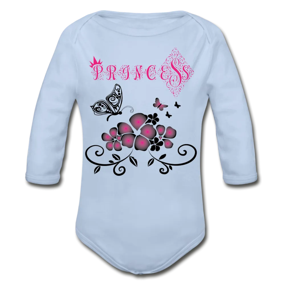 Princess Black Long Sleeve Baby Bodysuit