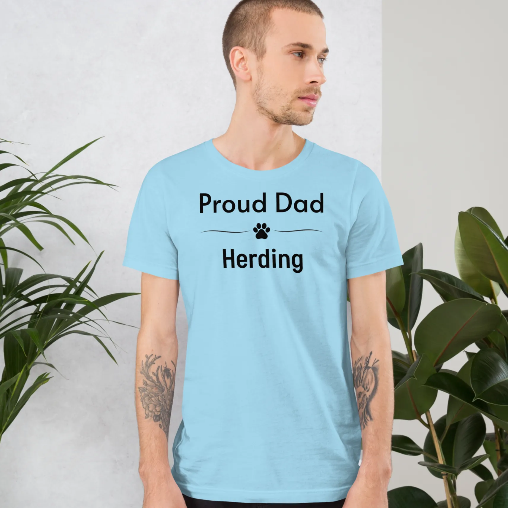 Proud Herding Dad T-Shirts - Light