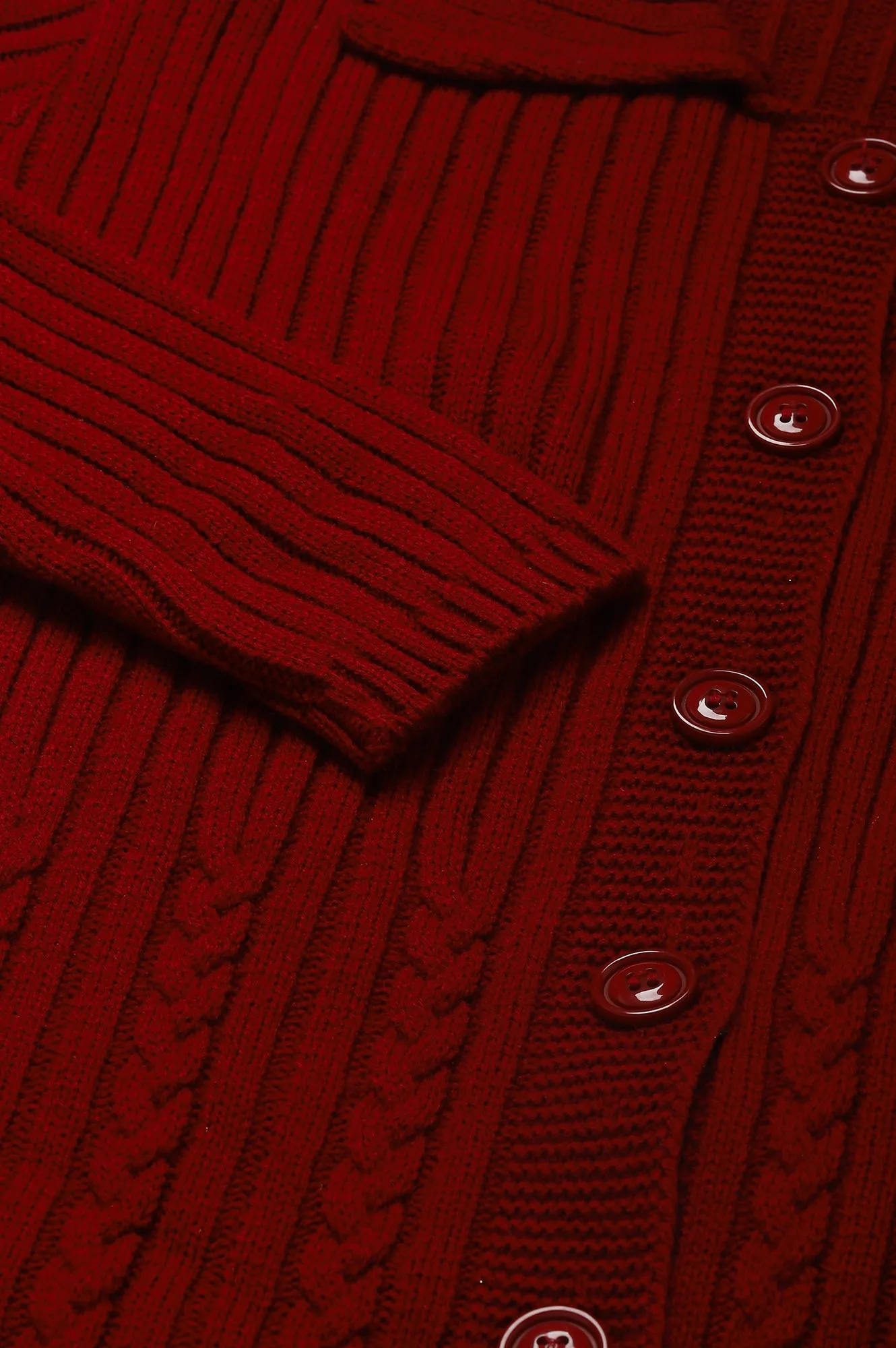 Red Shirt Collar Long Coat