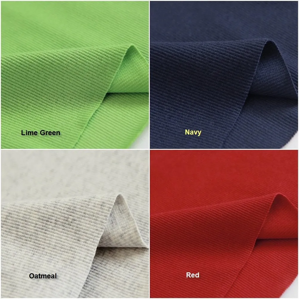 Ribbing Cotton Rib Knit Fabric, Binding Knit Fabric, Hem Fabric, Quality Korean Fabric - in 18 Colors  - 15 Inch Cut /41263