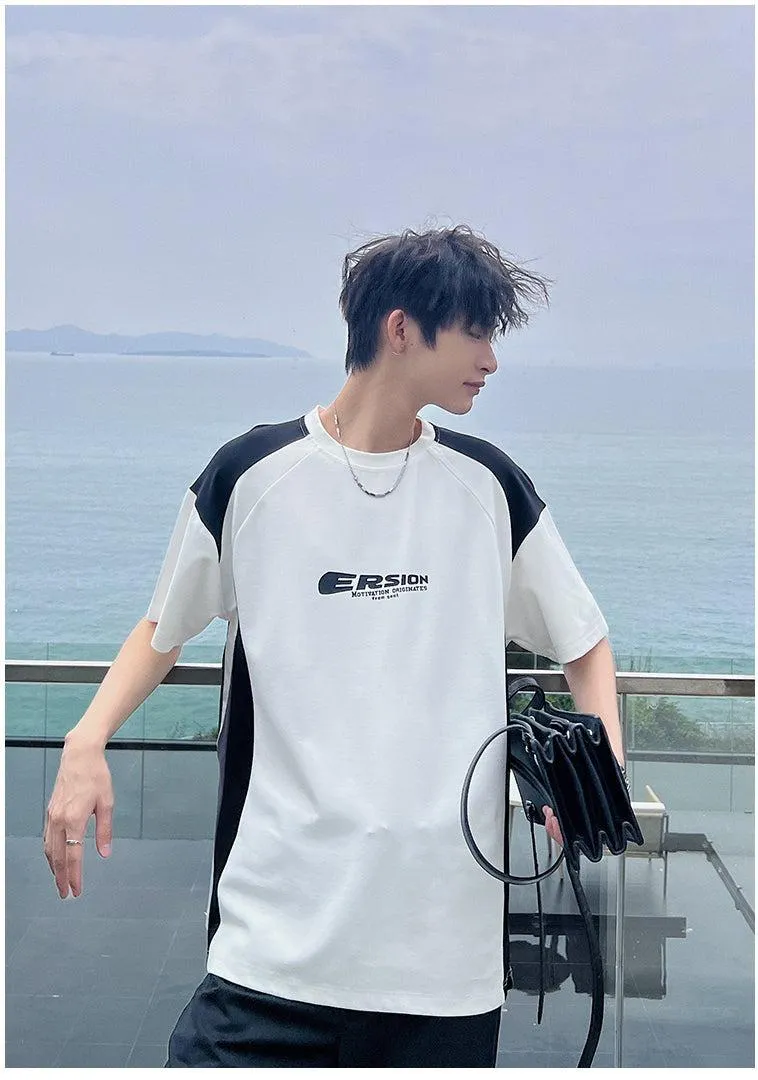 Round Neck Color Block T-shirt