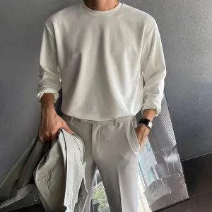 Round Neck Cotton Long Sleeve Shirt