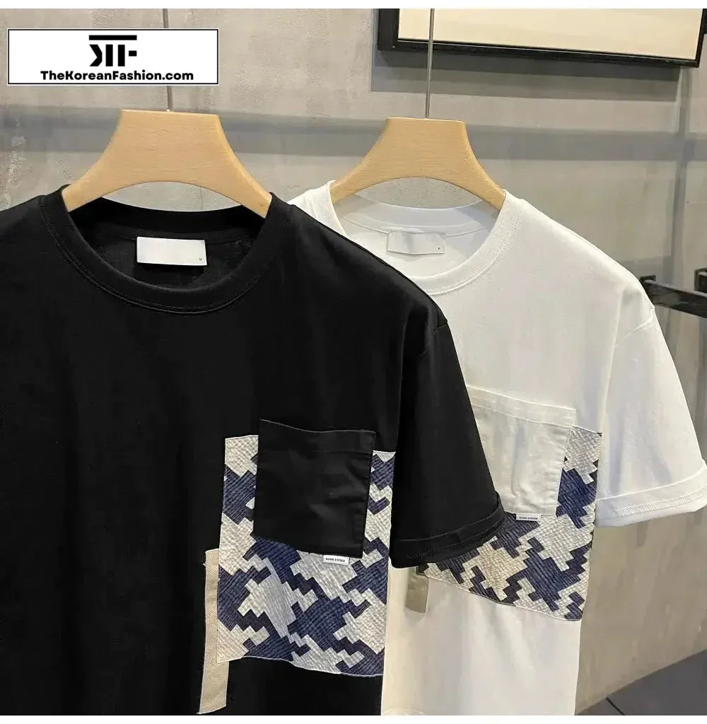 Round Neck Patch Pocket T-shirt