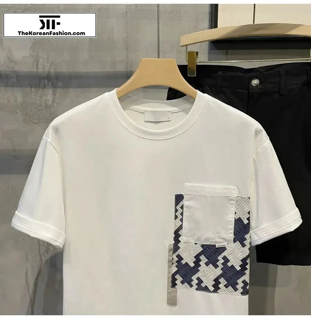 Round Neck Patch Pocket T-shirt