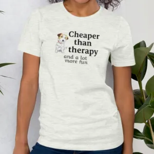 Russell Terrier Cheaper Than Therapy T-Shirts - Light