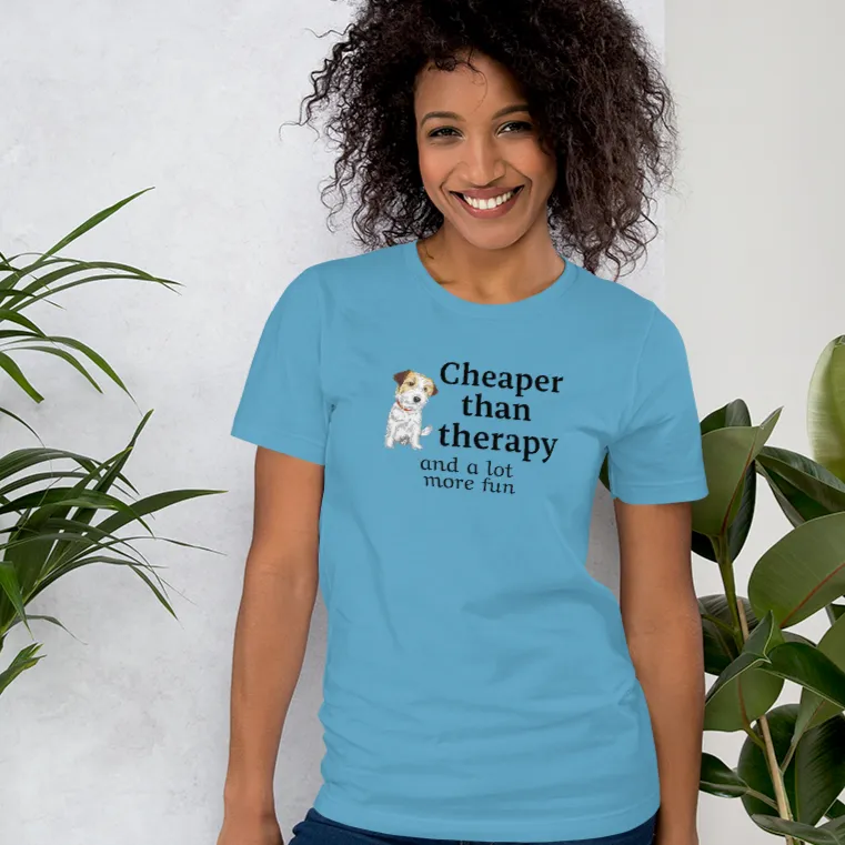 Russell Terrier Cheaper Than Therapy T-Shirts - Light
