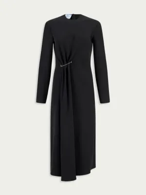 Safety-Pin Gathered Midi Dress
