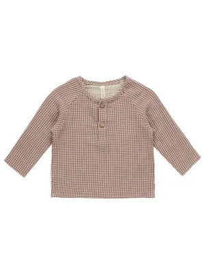 SALE - QUINCY MAE ORGANIC ZION SHIRT || PLUM GINGHAM