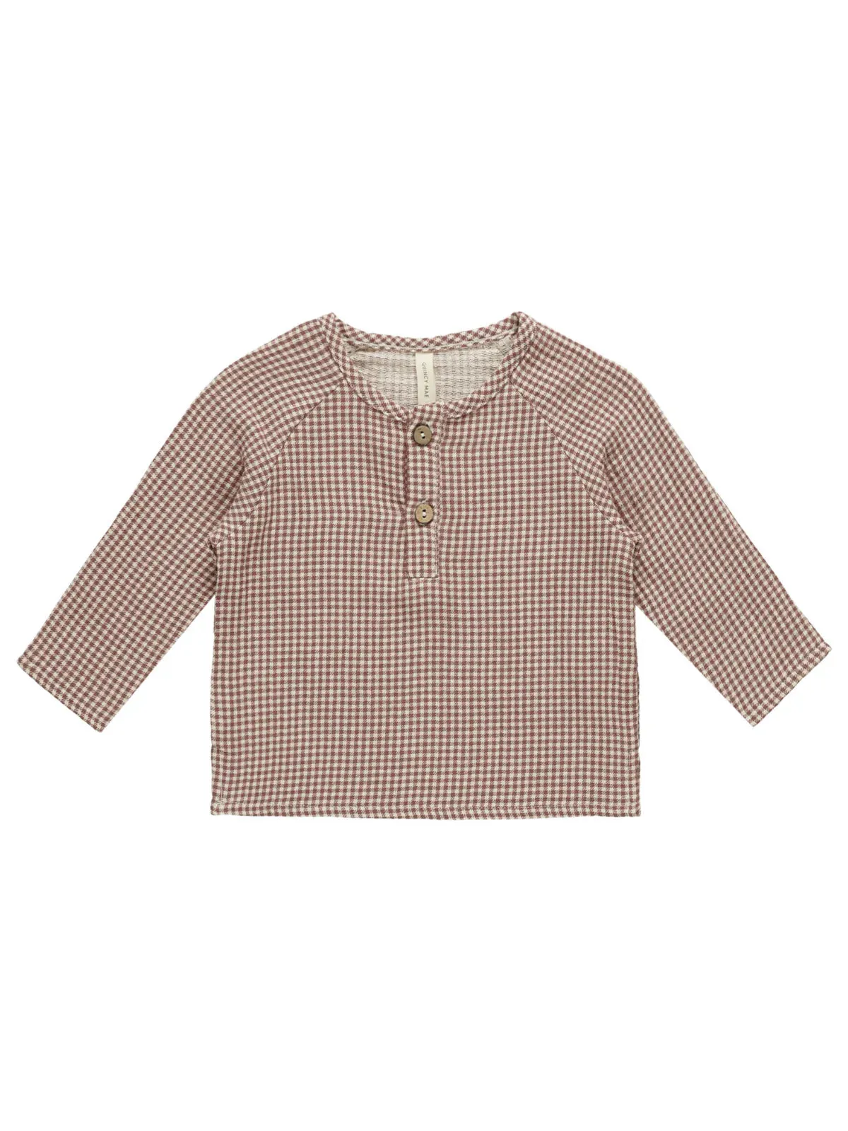 SALE - QUINCY MAE ORGANIC ZION SHIRT || PLUM GINGHAM