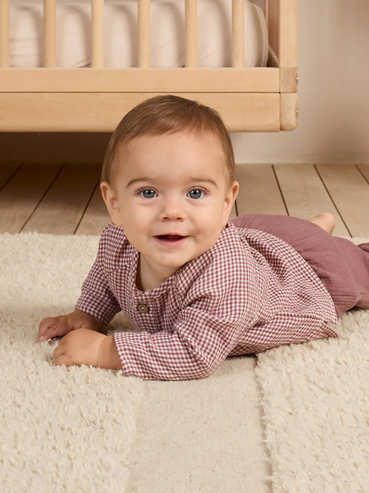SALE - QUINCY MAE ORGANIC ZION SHIRT || PLUM GINGHAM