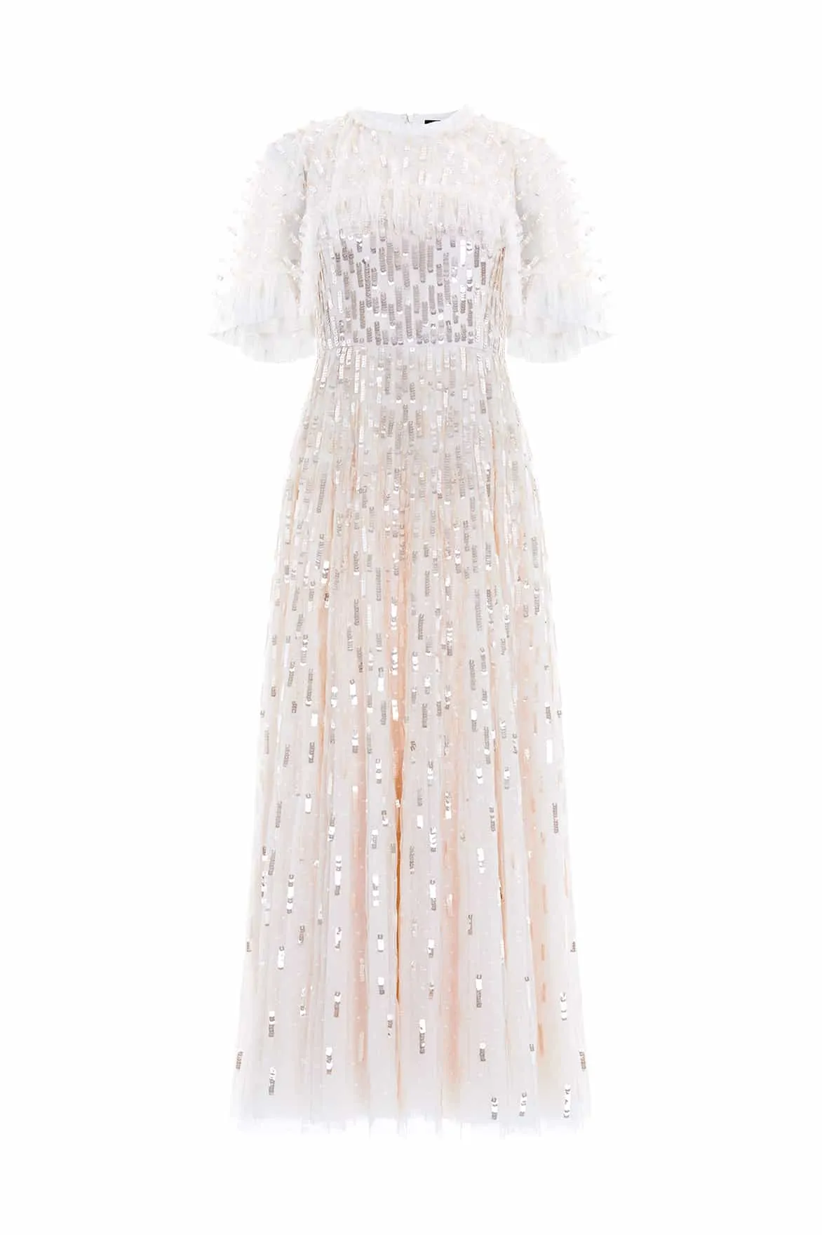Sequin Dash Cape Ankle Gown