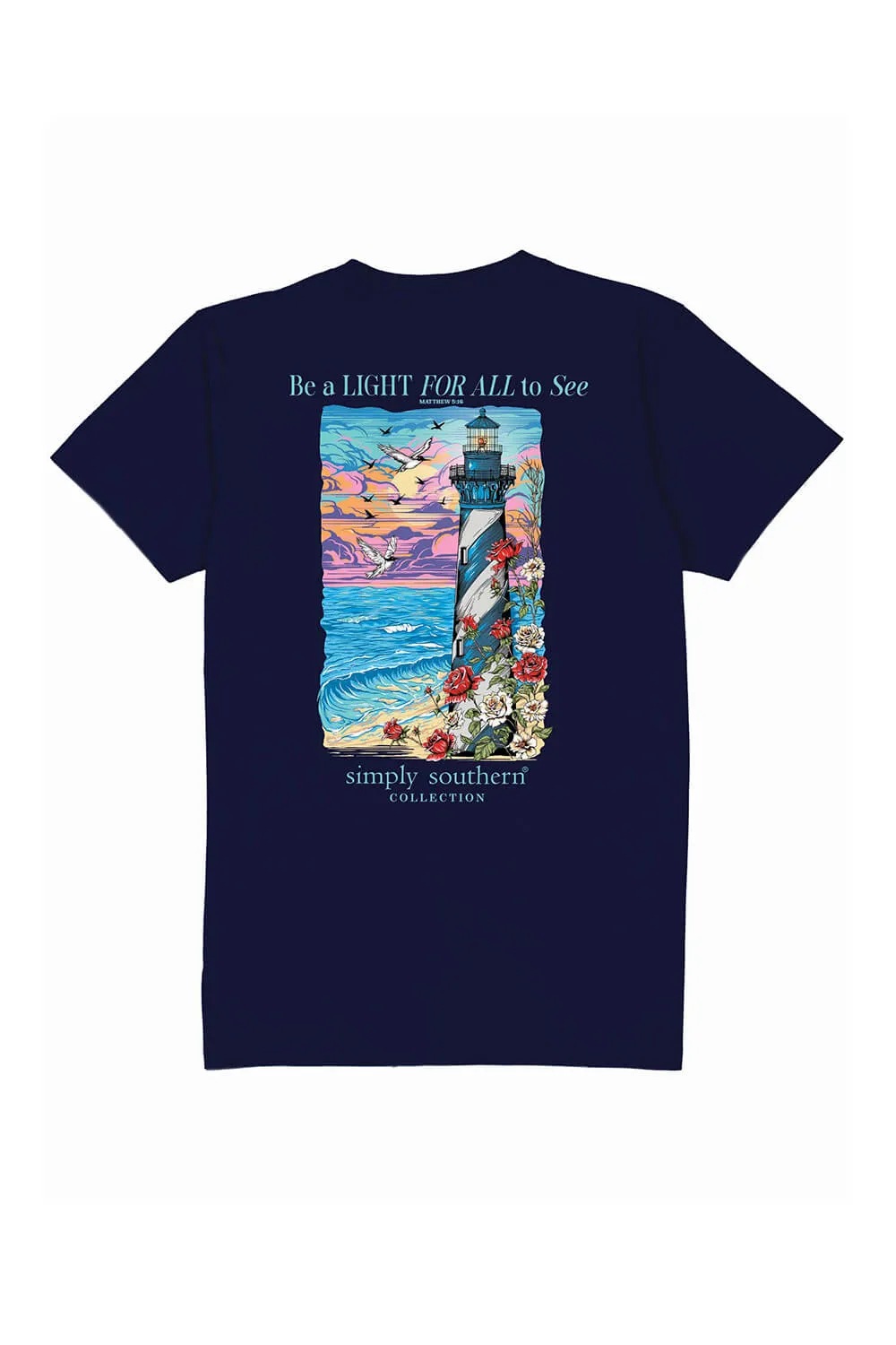 Simply Southern Youth Lighthouse T-Shirt for Girls in Navy | YTH-SS-LIGHT-NAVY