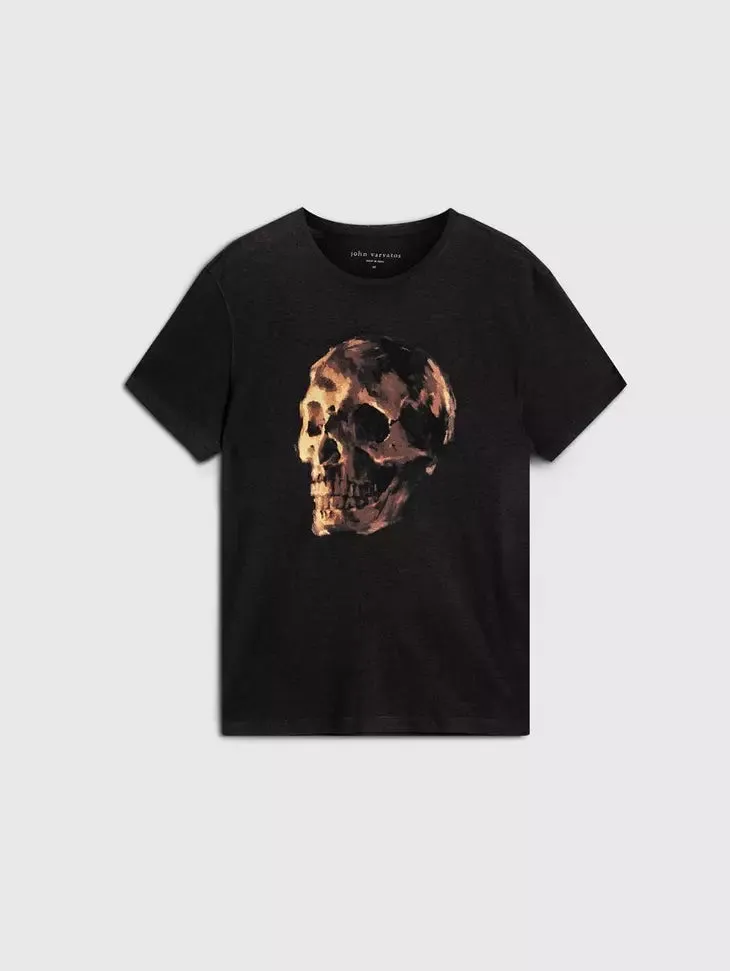 SKULL PRINT GRAPHIC TEE (BLACK) - JOHN VARVATOS
