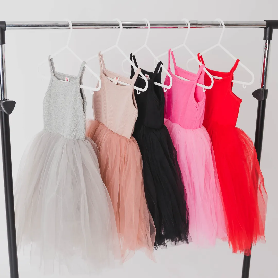 Strappy Tulle Tutu Dress - Grey