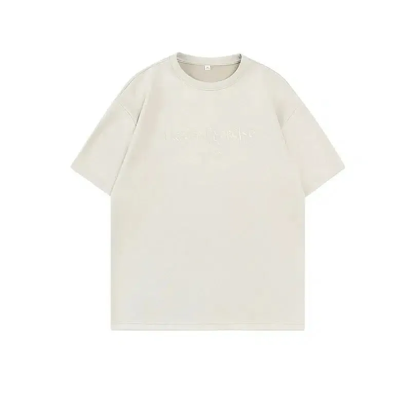 Suede Letter Embroidered T-shirt