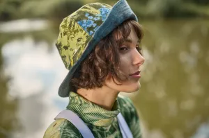 Summer Garden - Reversible Denim & Barkcloth Bucket Hat