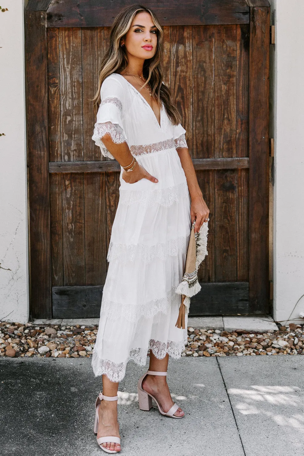 Swiss Dot Lace Layered Dress