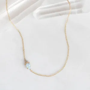 The Asymmetrical Opal   Diamond Necklace | Gold Filled