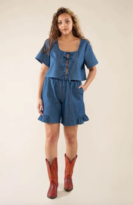 Tied Up Denim Top