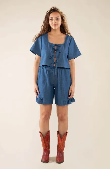 Tied Up Denim Top