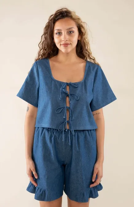 Tied Up Denim Top