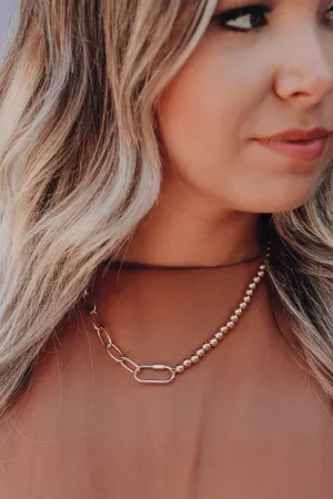 Trinity Chain Link Necklace - Gold