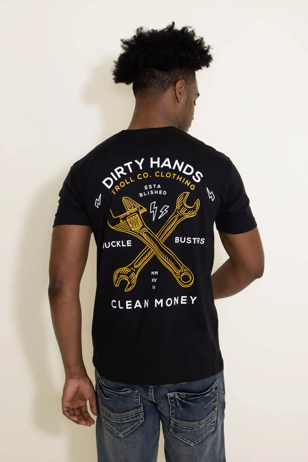 Troll Co Twisting Wrenches T-Shirt for Men in Black | TC0142-BLACK