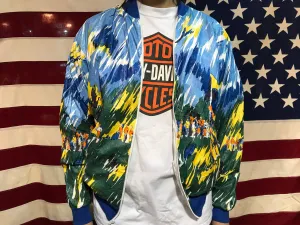 Tyvek by DuPont Vintage 90’s Golfer Print Paper Pattern Bomber Jacket