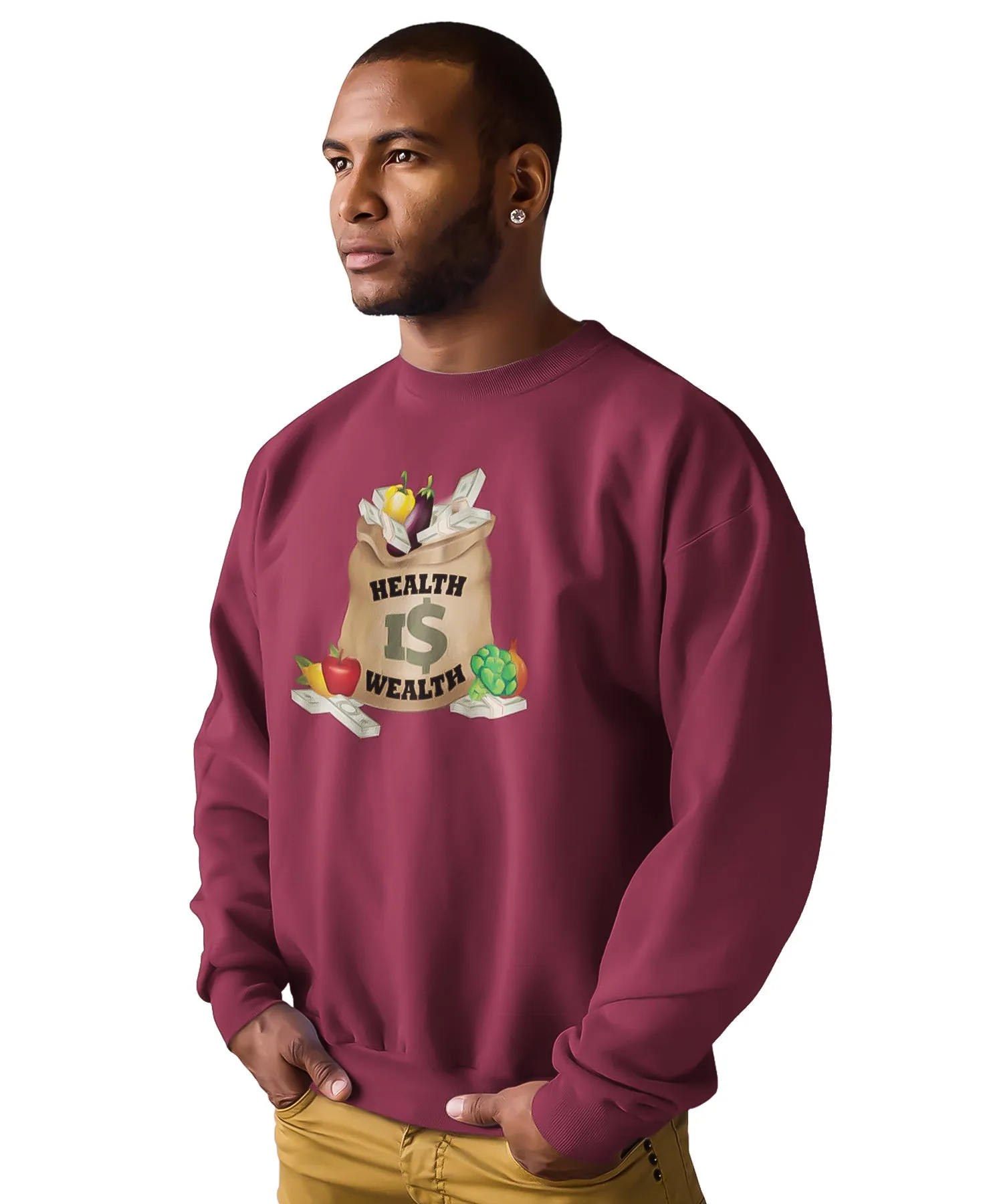 Unisex Health Is Wealth Money Bag Sweatshirt