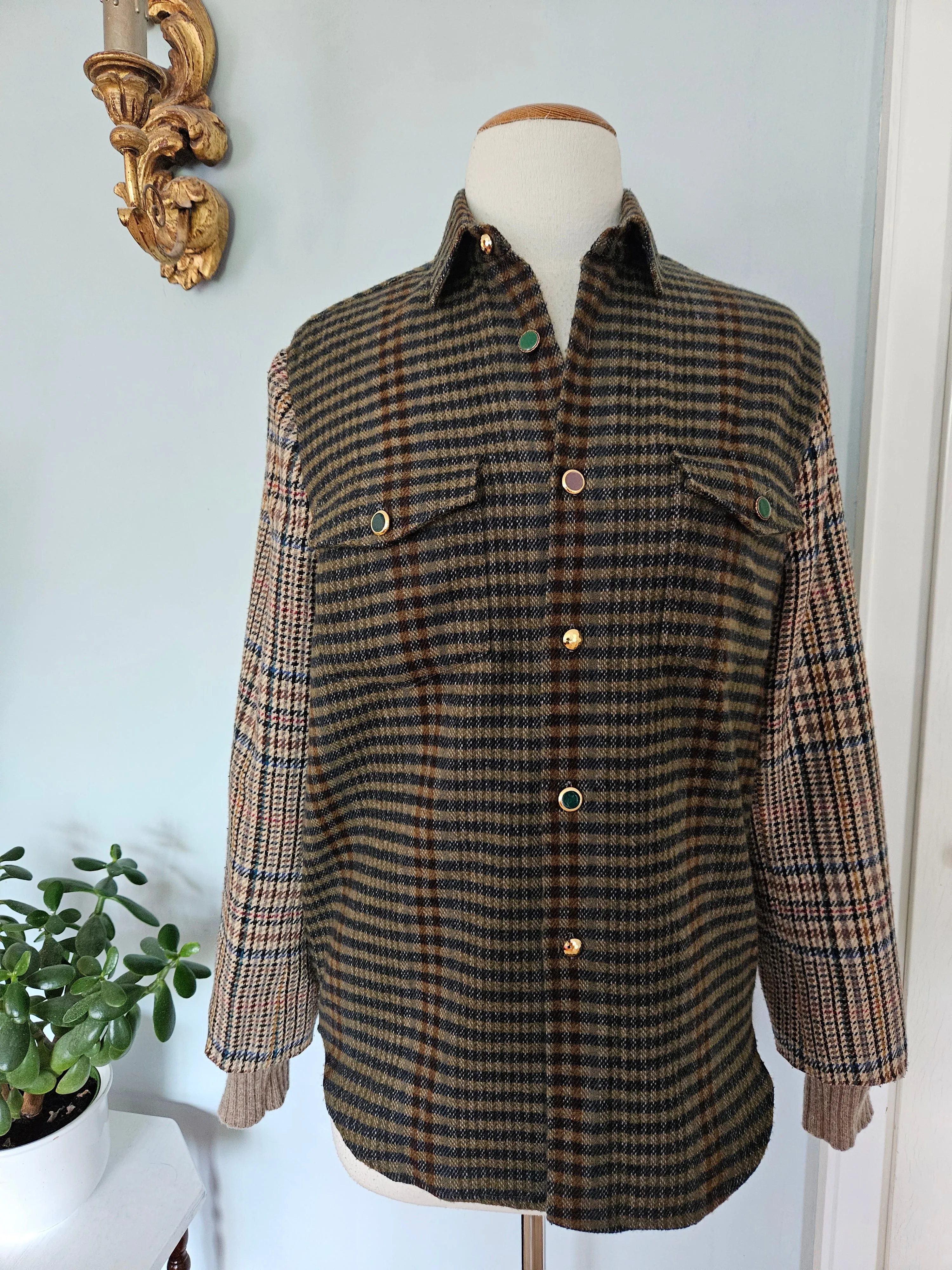 Vintage Flannel, Tweed & Denim Shirt Jacket - Solstice Slumber