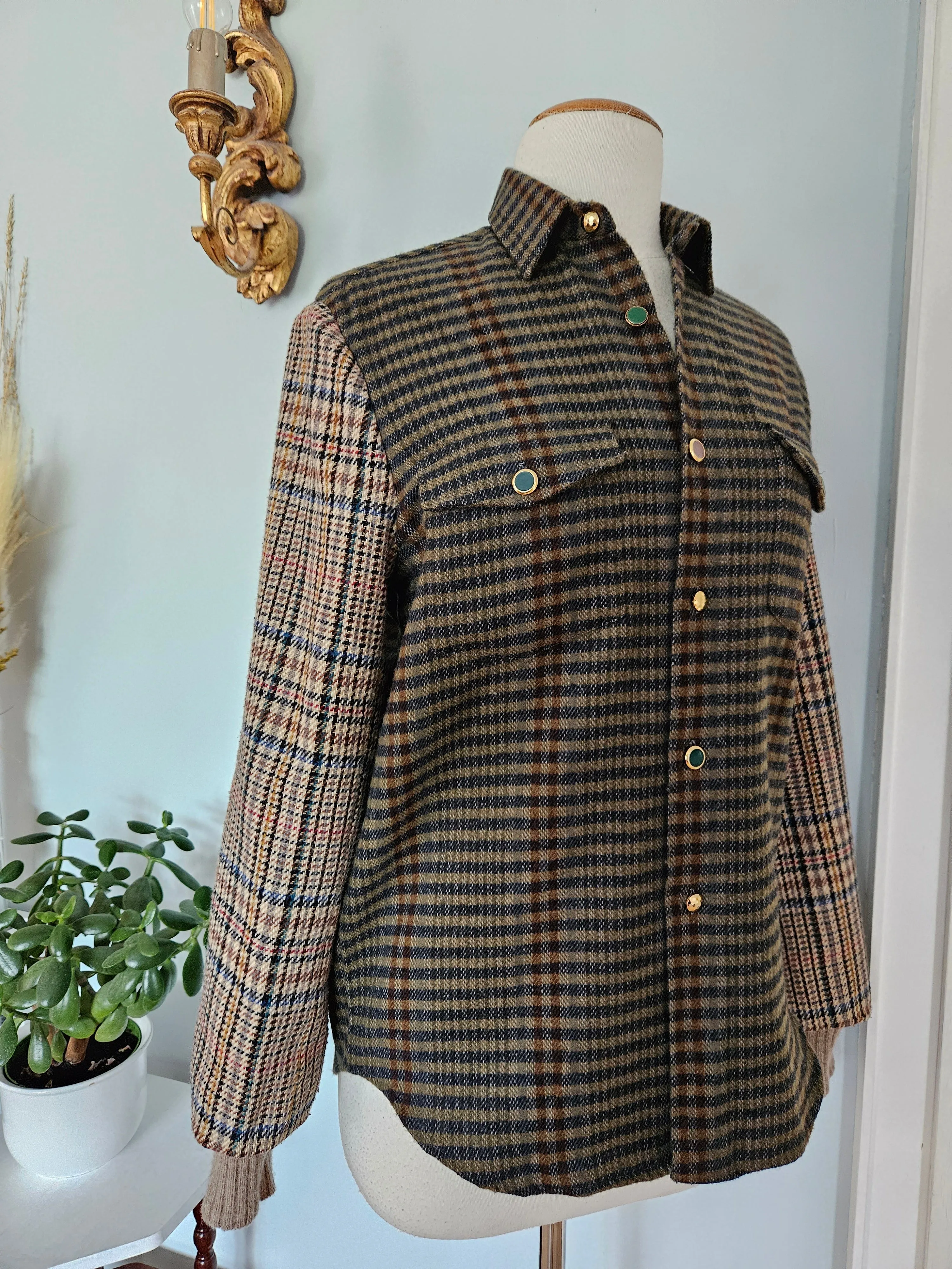 Vintage Flannel, Tweed & Denim Shirt Jacket - Solstice Slumber