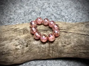 Vintage Japanese Glass 10mm Round Bead Strand