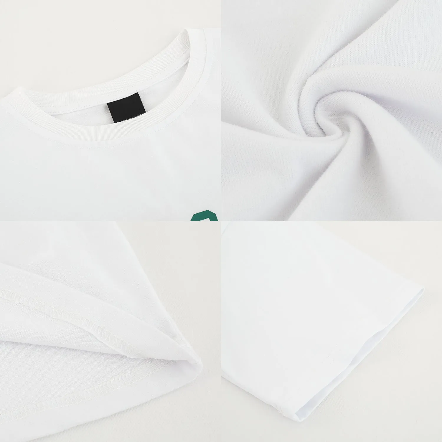 White Round Neck Printed T-shirt