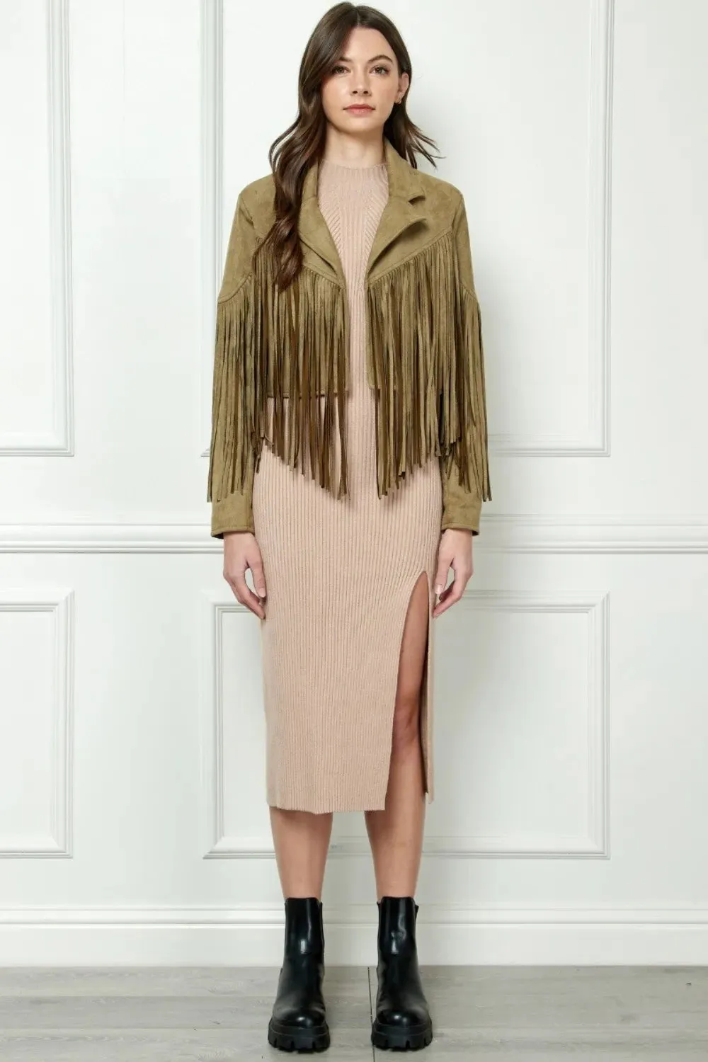 Wild Heart Suede Fringe Moto Jacket