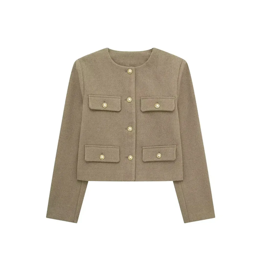 Women's Elegant Vintage Cropped Jacket | Spring