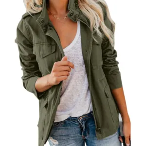 Women's Vintage Front Pocket Jacket | Long Sleeve