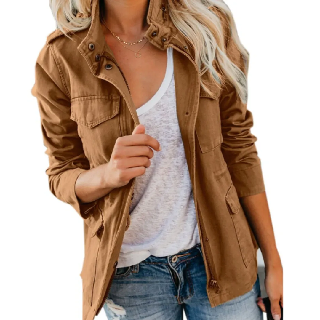 Women's Vintage Front Pocket Jacket | Long Sleeve