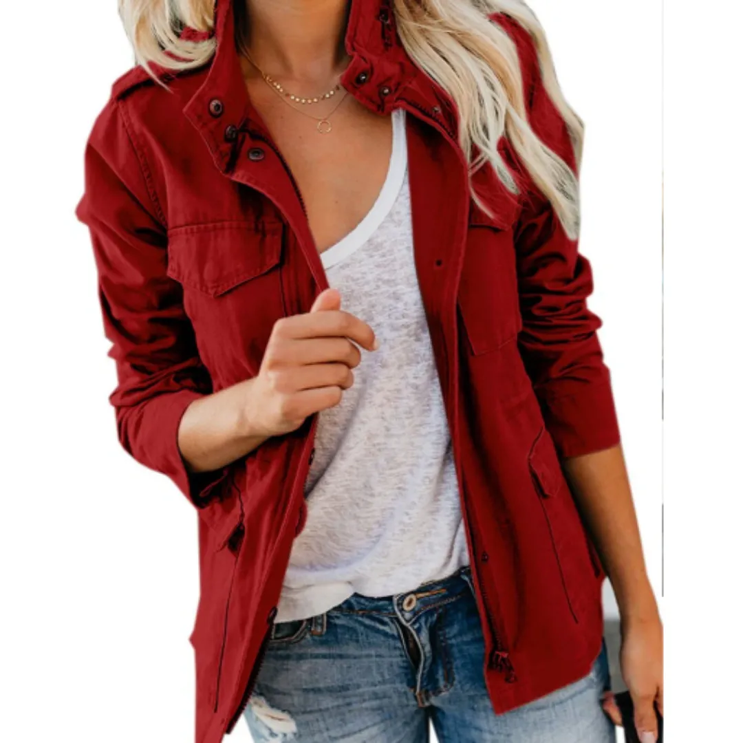 Women's Vintage Front Pocket Jacket | Long Sleeve