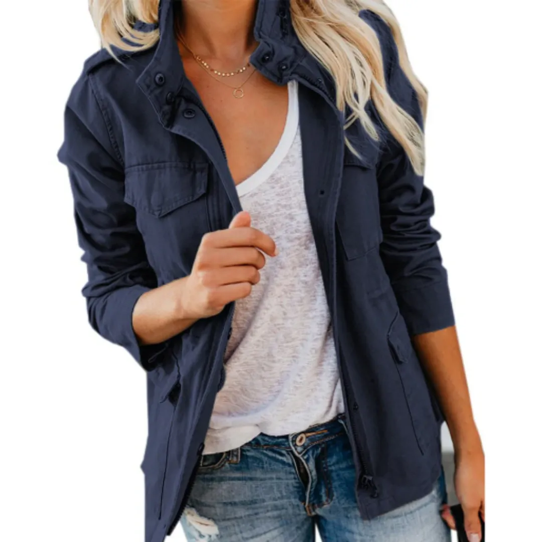 Women's Vintage Front Pocket Jacket | Long Sleeve