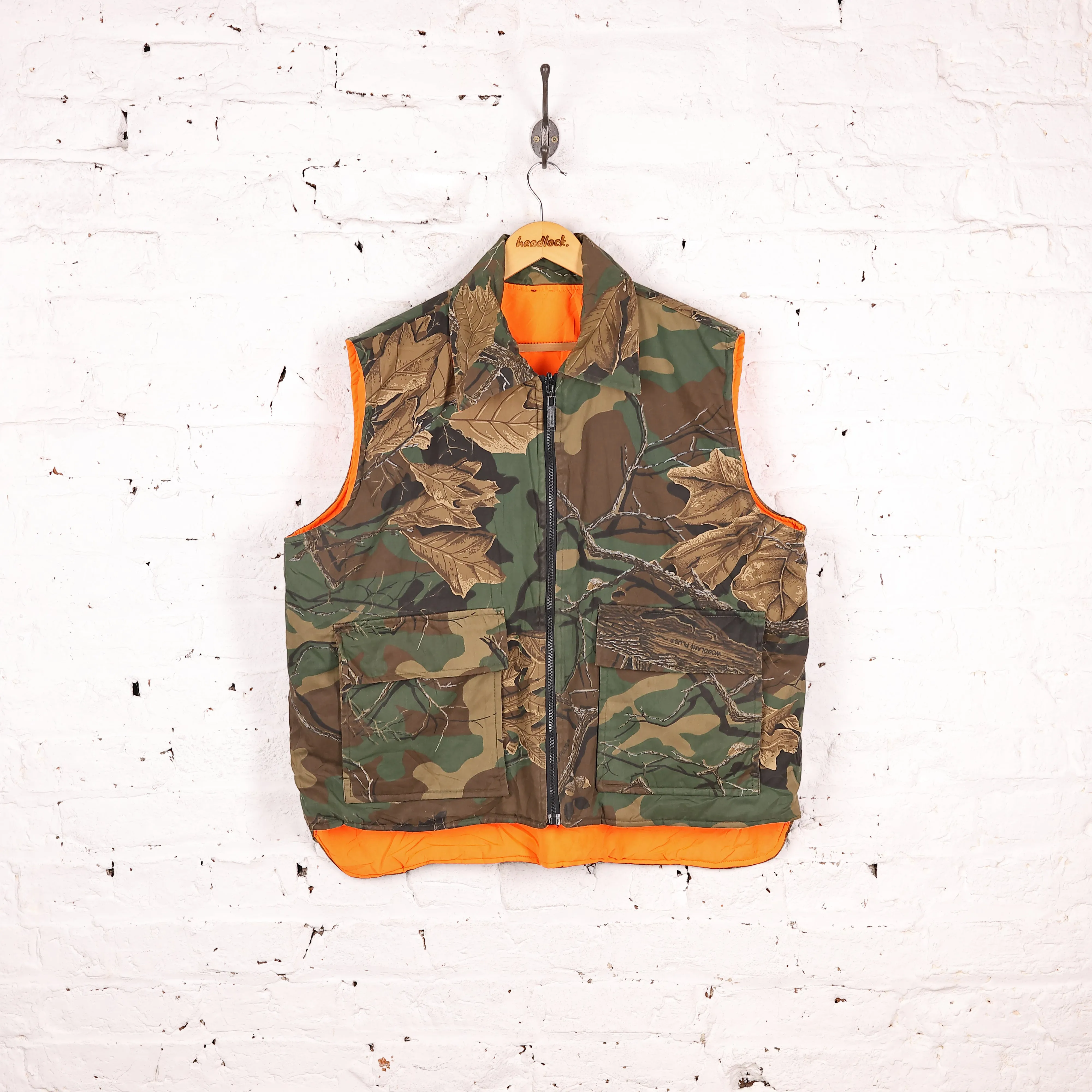 Woodland Camouflage Shooting Jacket Gilet - Green - XL