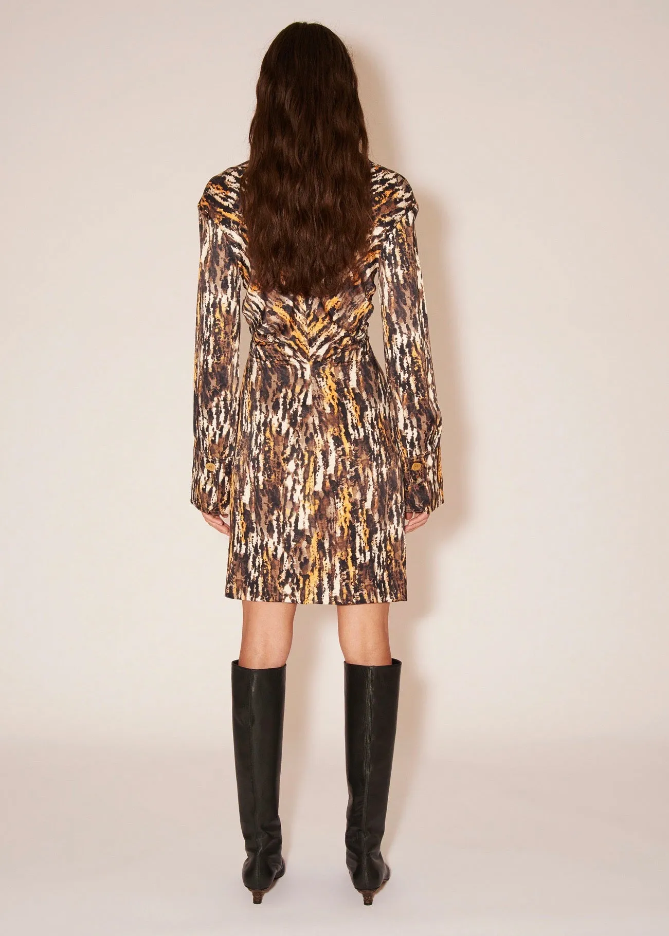 Zada Shirt Dress (Watercolor Animal)