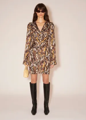 Zada Shirt Dress (Watercolor Animal)