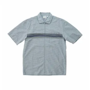ZIP UP WAVE SHIRT BLUE
