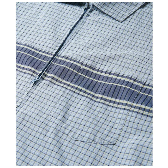 ZIP UP WAVE SHIRT BLUE